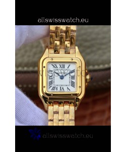 Cartier PANTHERE Edition 1:1 Mirror Swiss Watch Yellow Gold White Dial