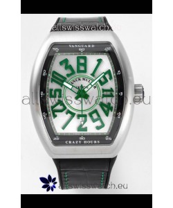 Franck Muller Vanguard Crazy Hours in Stainless Steel - White Dial Swiss Replica Watch 