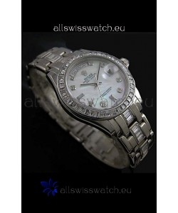 Rolex Oyster Perpetual Day Date Japanese Replica Watch in White Mother of Pearl Dial 