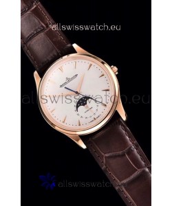 Jaeger LeCoultre Master Ultra Thin Moon Pink Gold 1:1 Mirror Replica Watch 